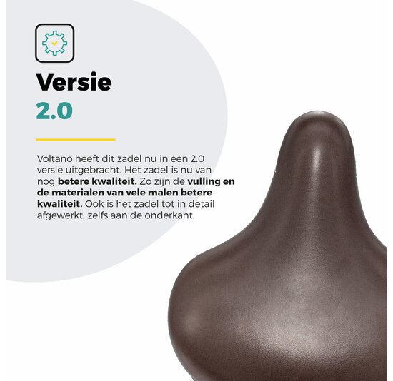 Voltano Drifter Fietszadel 2.0 - Donkerbruin Zadel
