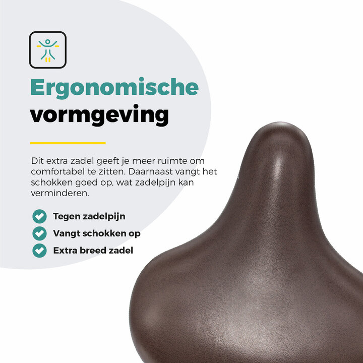 Voltano Drifter Fietszadel 2.0 - Donkerbruin Zadel