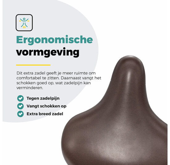 Voltano Drifter Fietszadel 2.0 - Donkerbruin Zadel