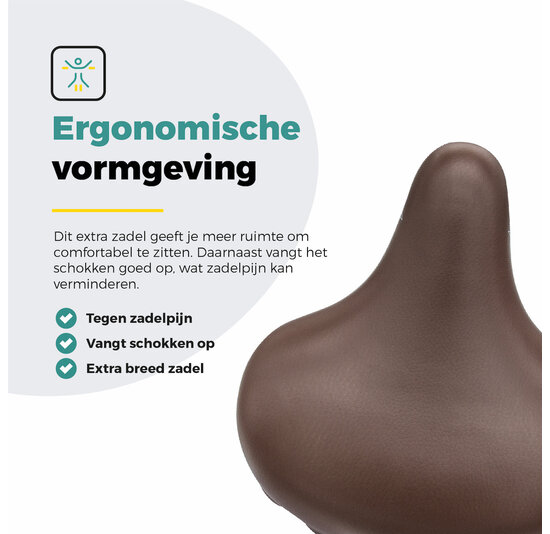 Voltano Drifter Fietszadel 2.0 - Bruin Zadel