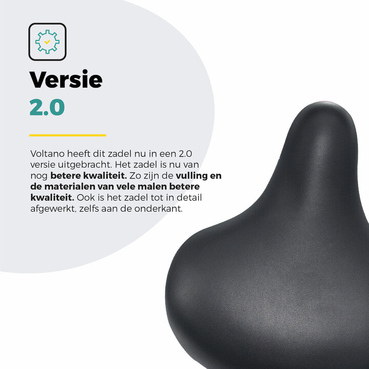 Voltano Drifter Fietszadel 2.0 - Zwart Zadel