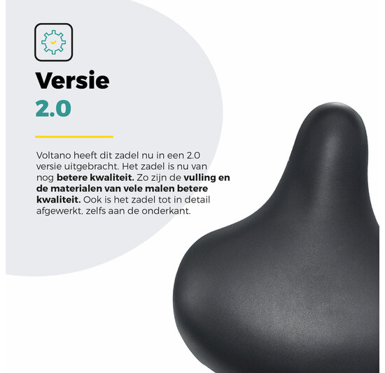 Voltano Drifter Fietszadel 2.0 - Zwart Zadel