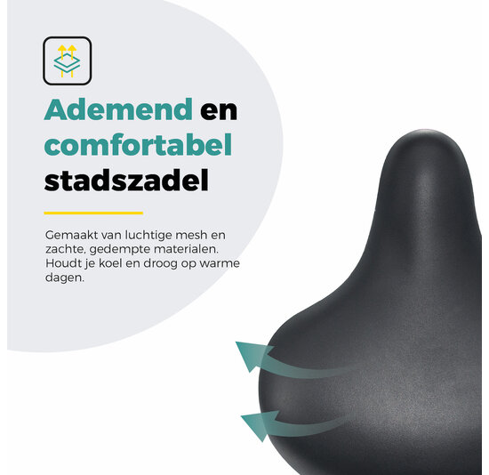 Voltano Drifter Fietszadel 2.0 - Zwart Zadel