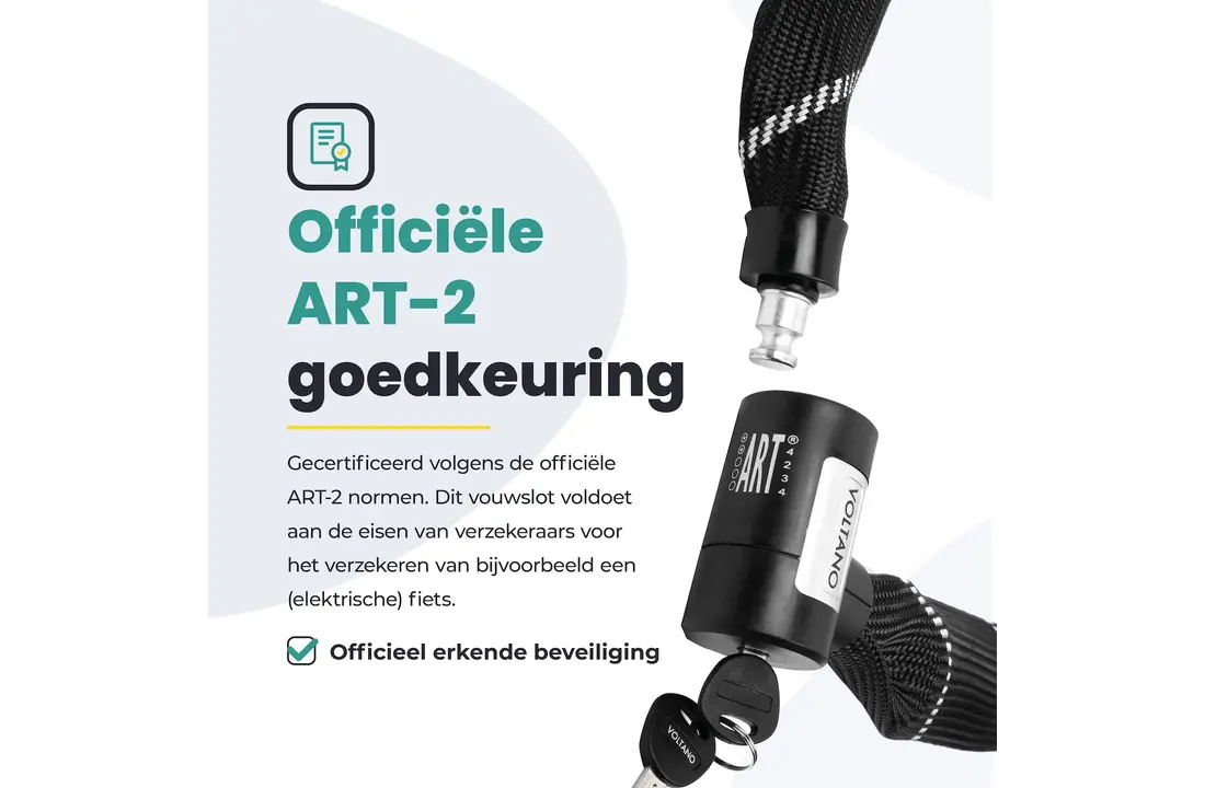 Voltano ART2 Kettingslot - Zwart - 100 CM - ART 2 Slot