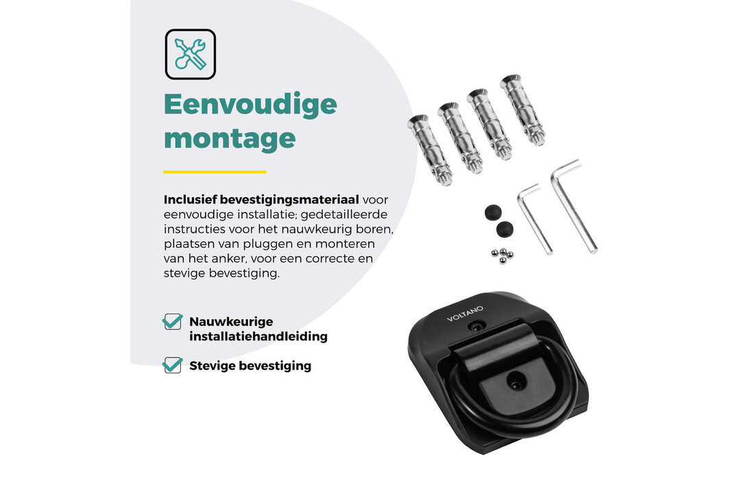 Voltano Muuranker Secure - Incl. Bevestigingsmateriaal