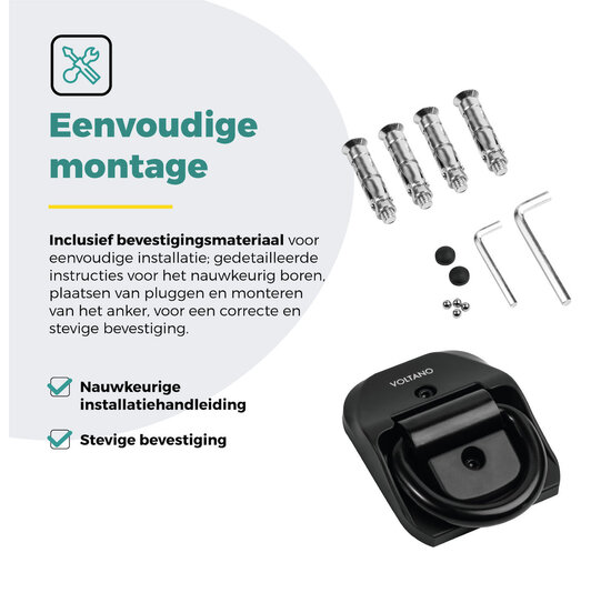 Voltano Muuranker Secure -  Incl. Bevestigingsmateriaal