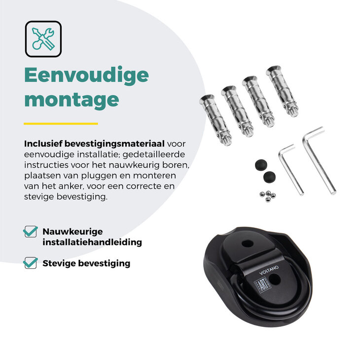 Voltano Muuranker ART4 Lockpoint Pro -  Incl. Bevestigingsmateriaal