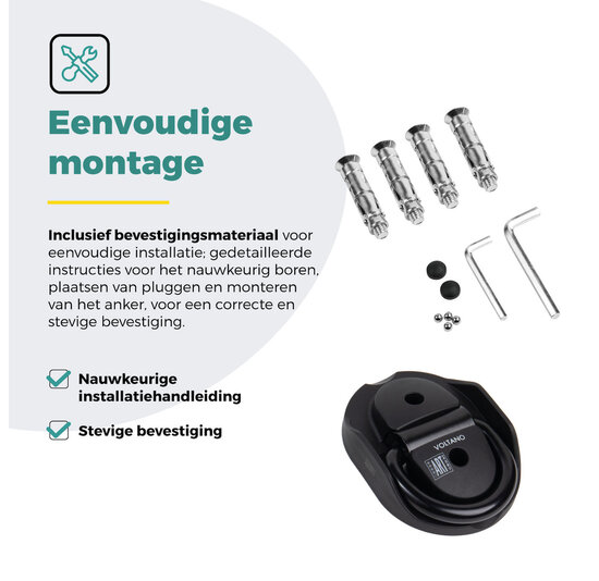 Voltano Muuranker ART4 Lockpoint Pro -  Incl. Bevestigingsmateriaal