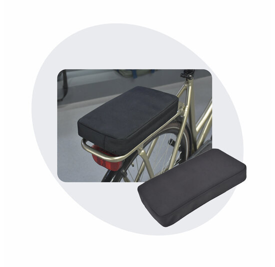 Voltano Fietskussen / Bagagedragerkussen - Extra dik 5 CM - Zwart