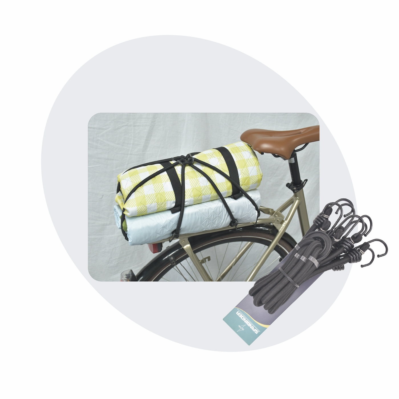 Voltano Spinbinder Fiets - Extra Sterk - Zwart - 4 Armen - 60 - 105 CM