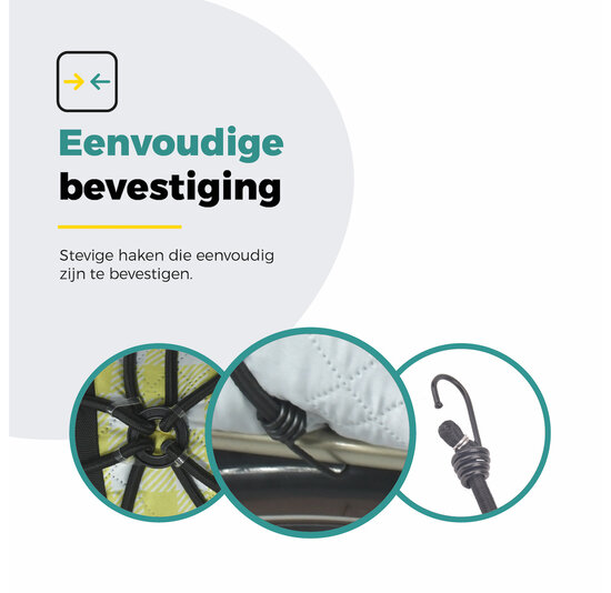 Voltano Spinbinder Fiets - Extra Sterk - Zwart - 4 Armen - 60 - 105 CM