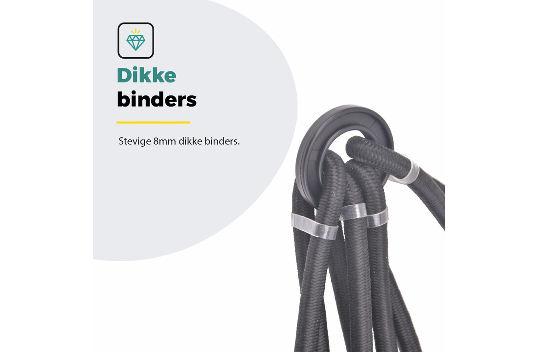 Voltano Spinbinder Fiets - Extra Sterk - Zwart - 4 Armen - 60 - 105 CM