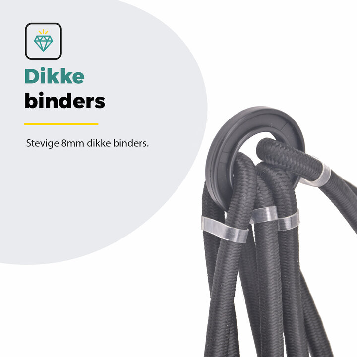 Voltano Spinbinder Fiets - Extra Sterk - Zwart - 4 Armen - 60 - 105 CM