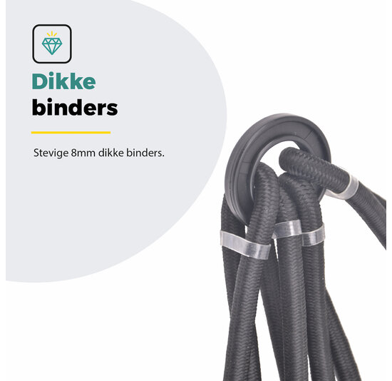 Voltano Spinbinder Fiets - Extra Sterk - Zwart - 4 Armen - 60 - 105 CM