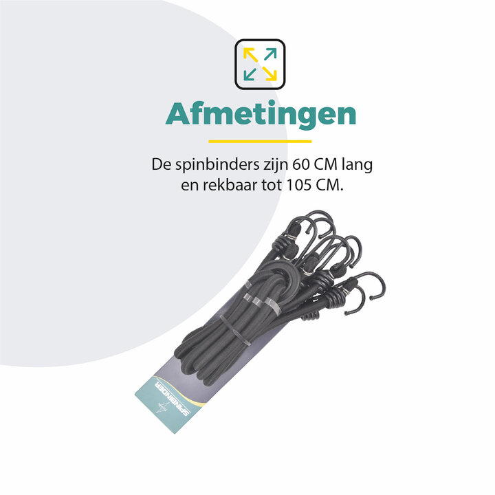 Voltano Spinbinder Fiets - Extra Sterk - Zwart - 4 Armen - 60 - 105 CM