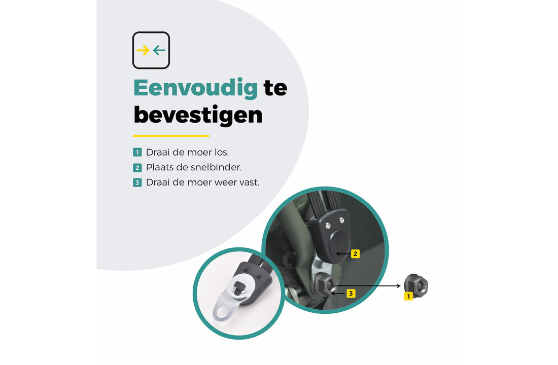 Voltano Snelbinders Fiets - Extra Sterk - Zwart - 65 - 105 CM
