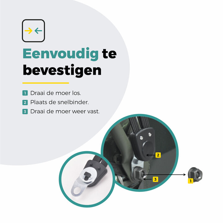 Voltano Snelbinders Fiets - Extra Sterk - Zwart - 65 - 105 CM