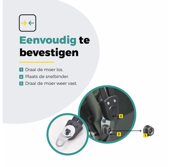 Voltano Snelbinders Fiets - Extra Sterk - Zwart - 65 - 105 CM