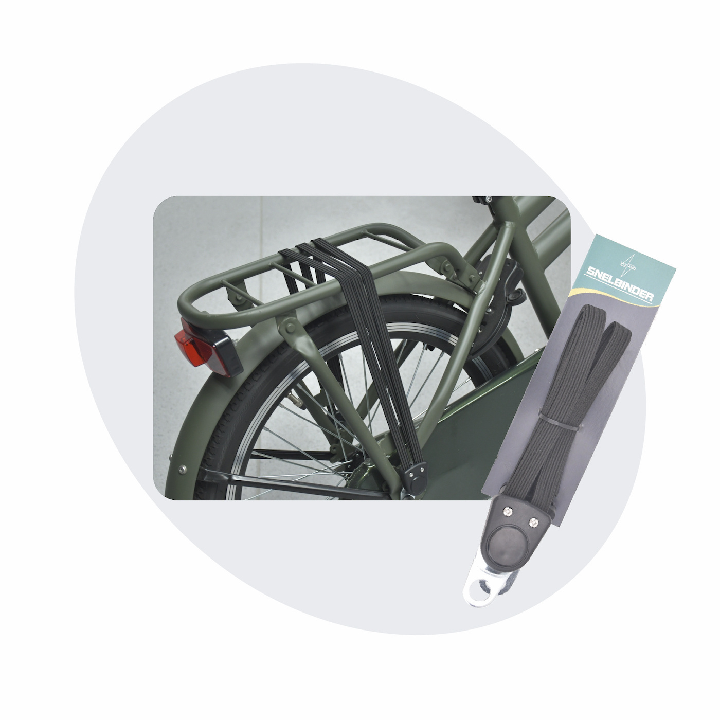 Voltano Snelbinders Fiets - Extra Sterk - Zwart - 65 - 105 CM