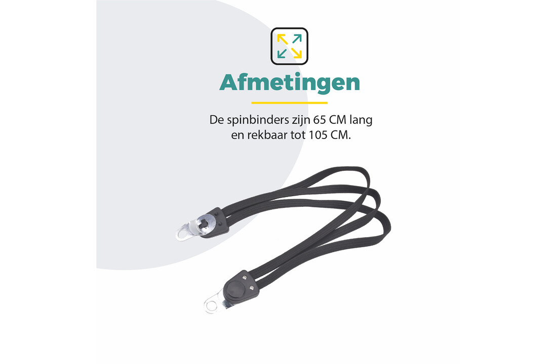Voltano Snelbinders Fiets - Extra Sterk - Zwart - 65 - 105 CM