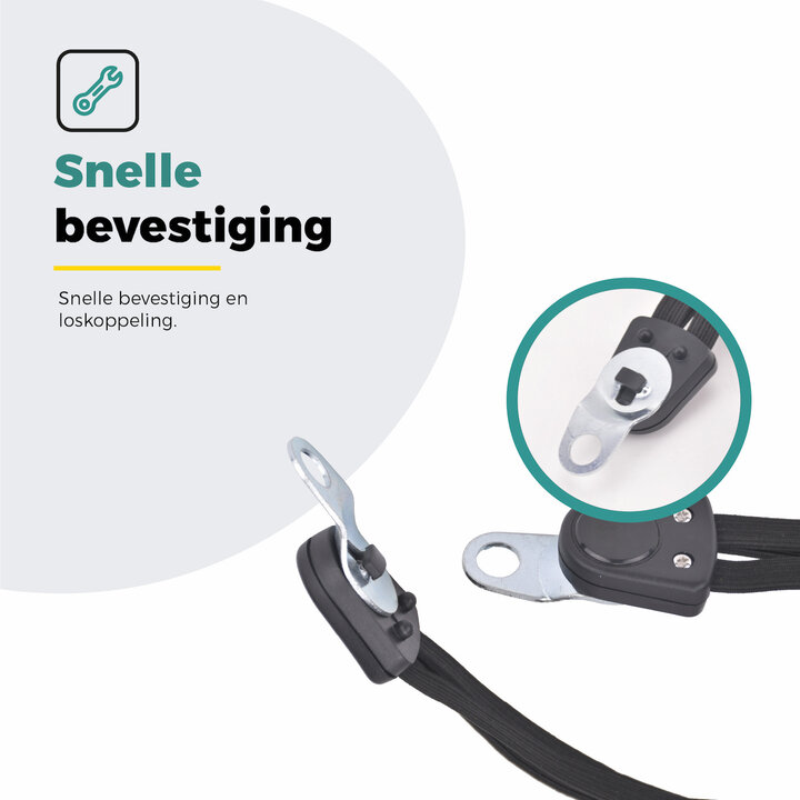 Voltano Snelbinders Fiets - Extra Sterk - Zwart - 65 - 105 CM