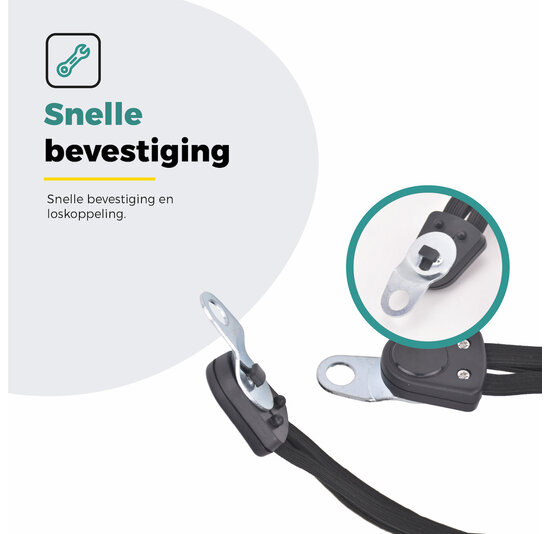 Voltano Snelbinders Fiets - Extra Sterk - Zwart - 65 - 105 CM