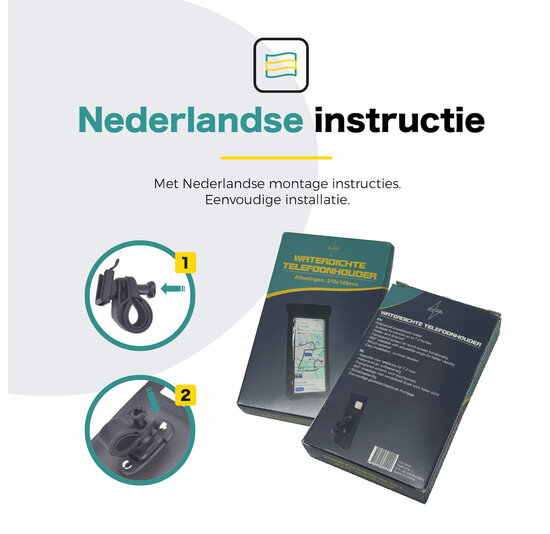 Voltano Telefoonhouder Fiets - Waterdicht - Zwart