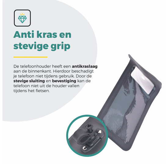 Voltano Telefoonhouder Fiets - Waterdicht - Zwart
