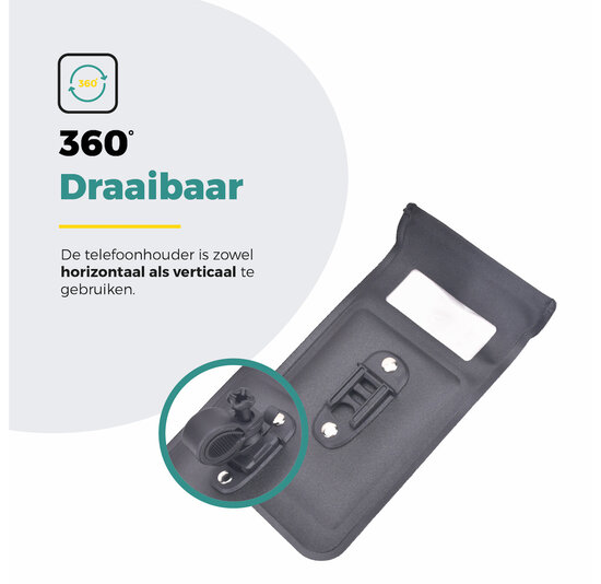Voltano Telefoonhouder Fiets - Waterdicht - Zwart