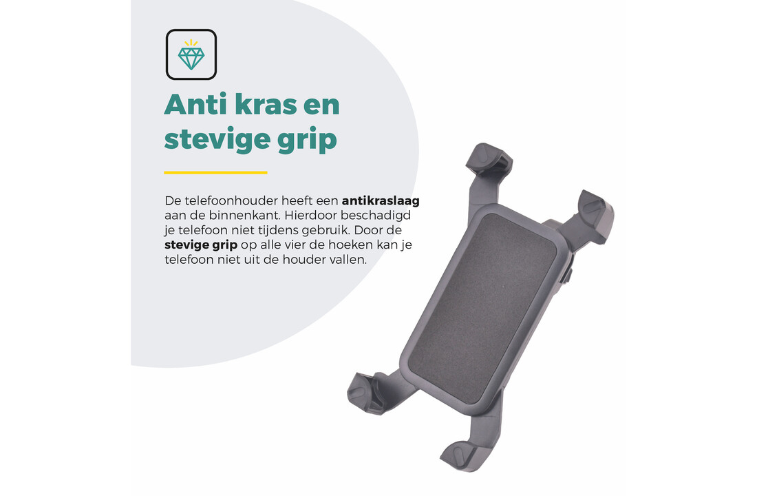 Voltano Telefoonhouder Fiets - 360 Graden Draaibaar - Zwart