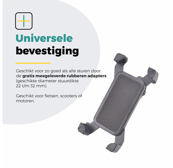 Voltano Telefoonhouder Fiets - 360 Graden Draaibaar - Zwart