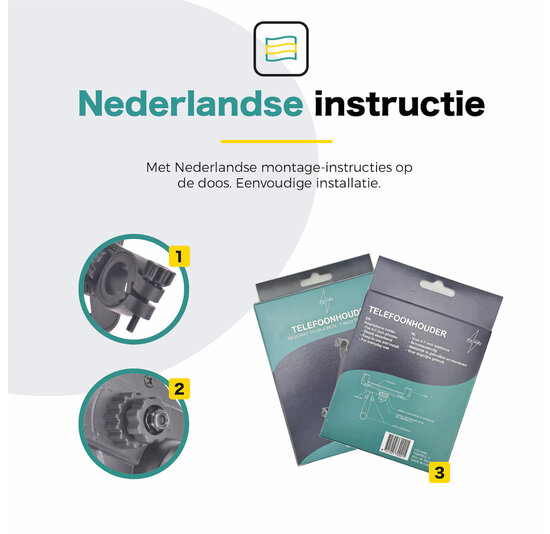 Voltano Telefoonhouder Fiets - 360 Graden Draaibaar - Zwart