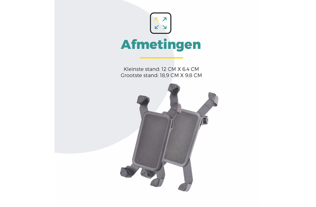 Voltano Telefoonhouder Fiets - 360 Graden Draaibaar - Zwart