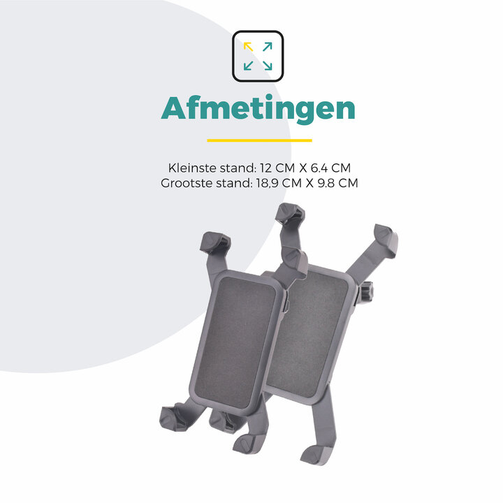 Voltano Telefoonhouder Fiets - 360 Graden Draaibaar - Zwart