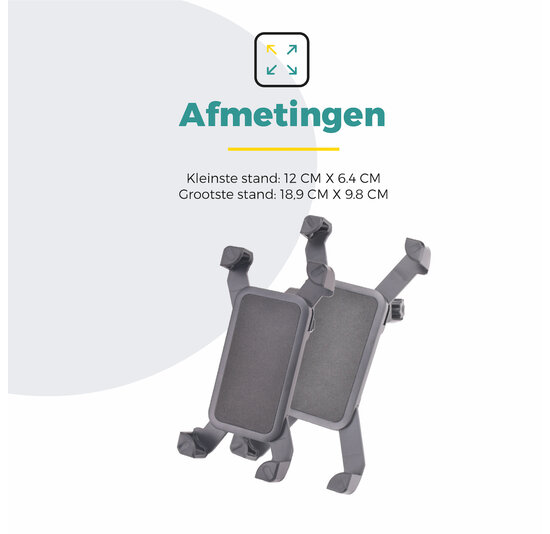 Voltano Telefoonhouder Fiets - 360 Graden Draaibaar - Zwart
