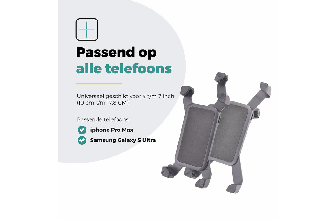 Voltano Telefoonhouder Fiets - 360 Graden Draaibaar - Zwart
