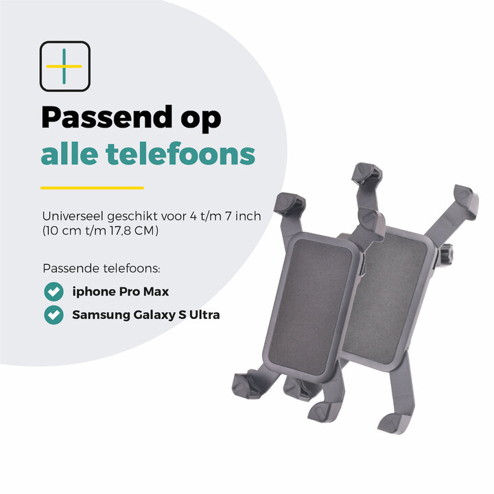 Voltano Telefoonhouder Fiets - 360 Graden Draaibaar - Zwart