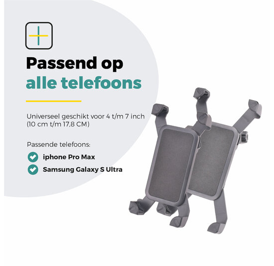 Voltano Telefoonhouder Fiets - 360 Graden Draaibaar - Zwart