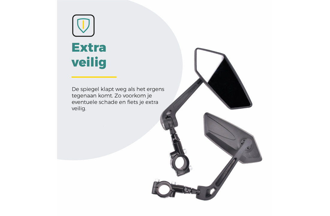 Voltano E-bike Fietsspiegel Links - Zwart - Anti Reflectie