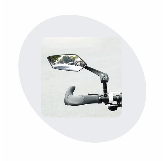 Voltano E-bike Fietsspiegel Links - Zwart - Anti Reflectie