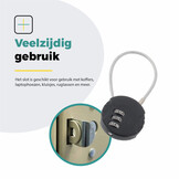 Voltano Fietstas Slot - Hangslot / Cijferslot - Zwart