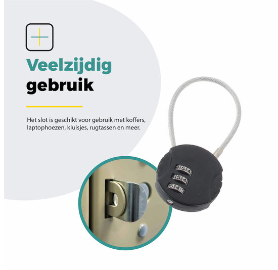 Voltano Fietstas Slot - Hangslot / Cijferslot - Zwart