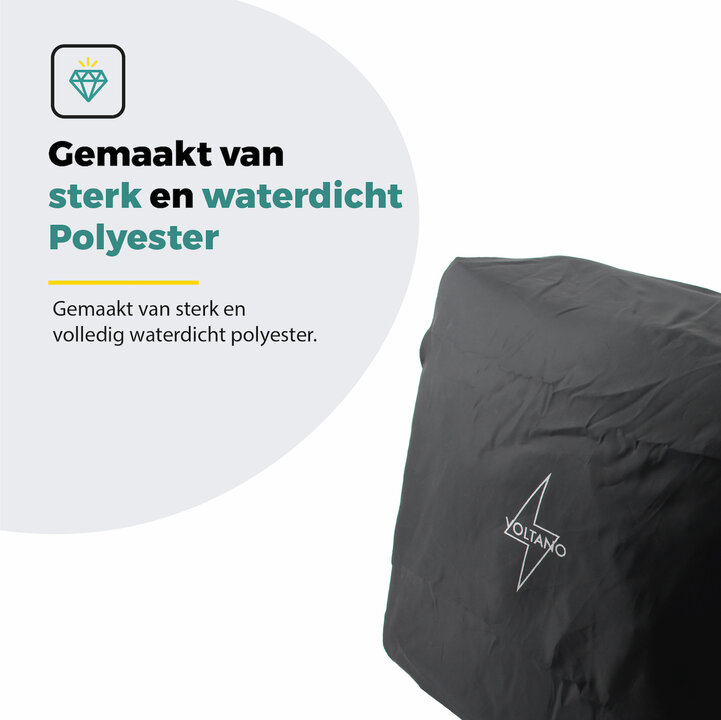 Voltano Regenhoes Dubbele Fietstas - 30-60 Liter - 100% Waterdicht - Zwart
