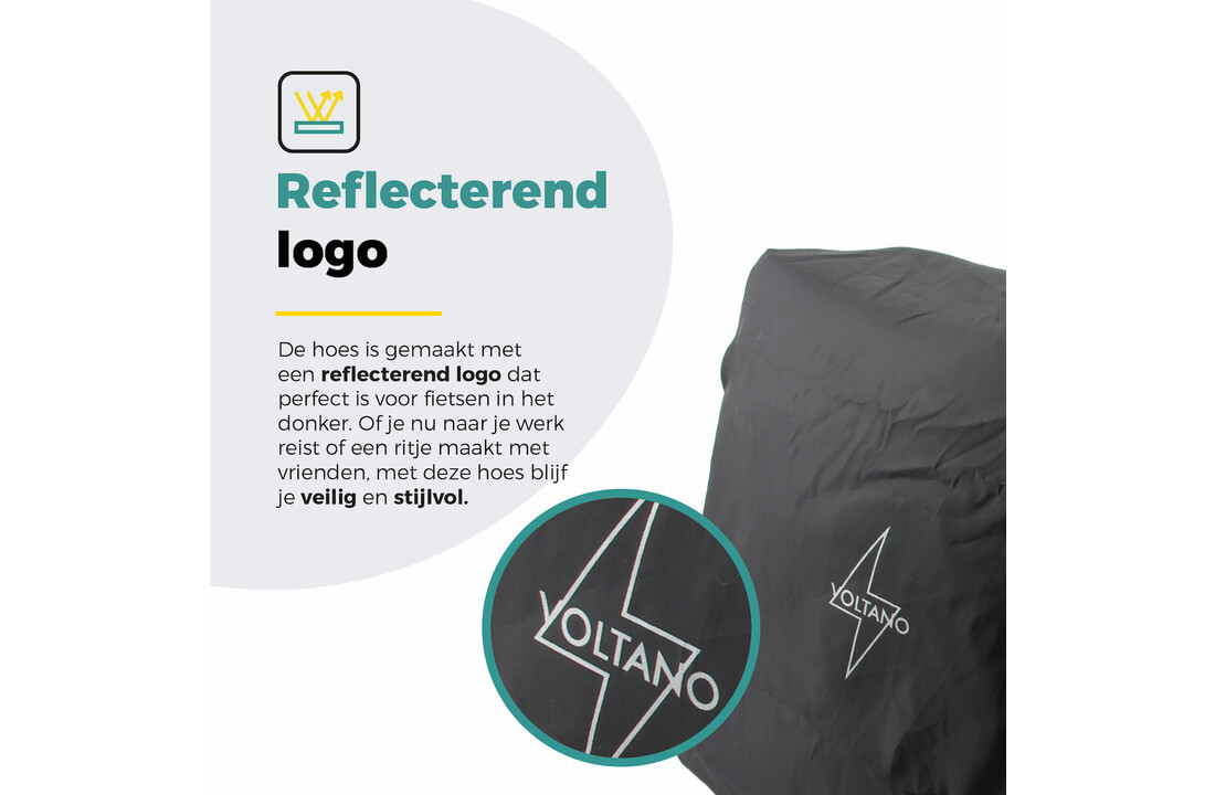 Voltano Regenhoes Dubbele Fietstas - 30-60 Liter - 100% Waterdicht - Zwart