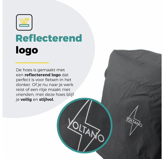 Voltano Regenhoes Dubbele Fietstas - 30-60 Liter - 100% Waterdicht - Zwart