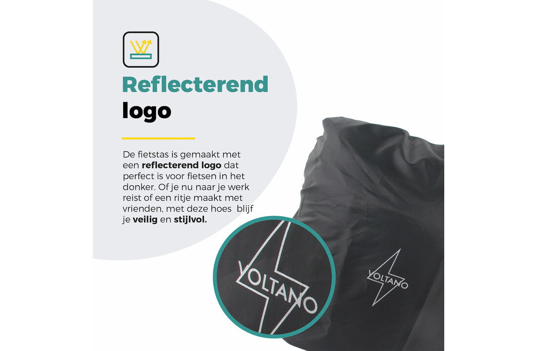 Voltano Regenhoes Enkele Fietstas / Rugtas - 18-30 Liter - 100% Waterdicht - Zwart