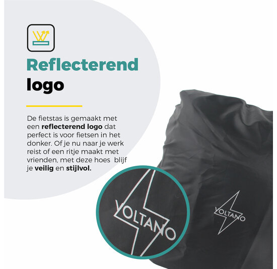 Voltano Regenhoes Enkele Fietstas / Rugtas - 18-30 Liter - 100% Waterdicht - Zwart