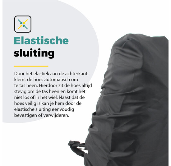 Voltano Regenhoes Enkele Fietstas / Rugtas - 18-30 Liter - 100% Waterdicht - Zwart