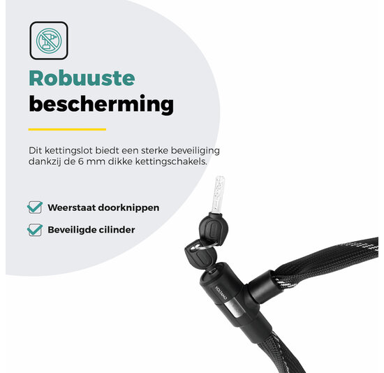 Voltano City Kettingslot - 110CM - 6MM - Nylon Hoes