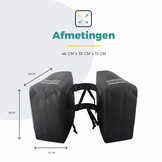 Voltano Dubbele Rolltop Fietstas Volledig Voorgevormd - 50 Liter - Zwart - 100% Waterdicht